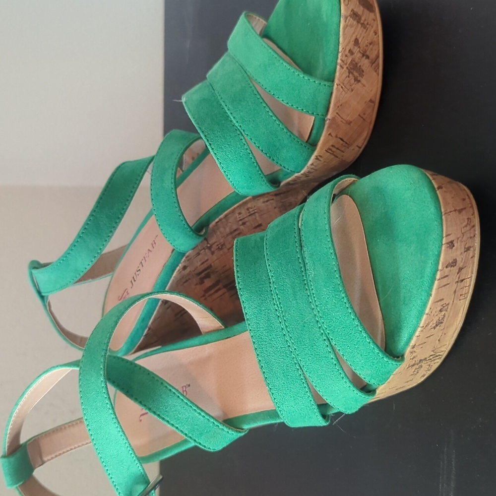 JustFab opentoed 4" wedges
